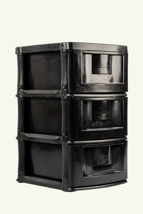 GAVETEIRO CLASSICO 3 GAVETAS - PRETO