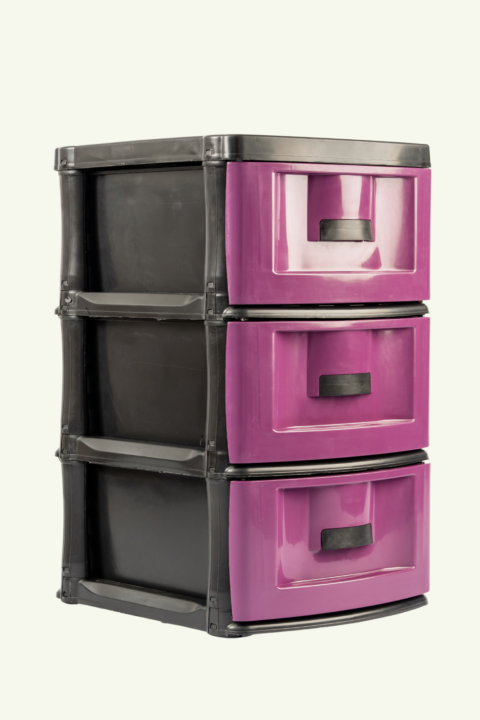 GAVETEIRO CLASSICO 3 GAVETAS - ROXO