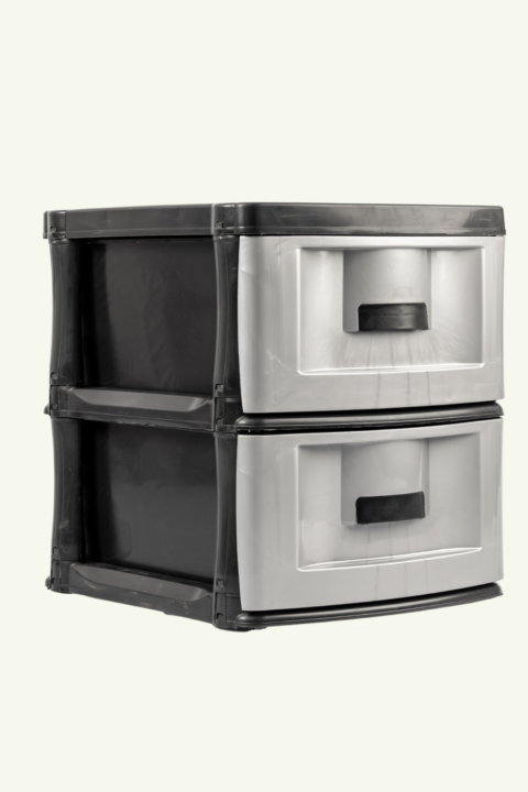 GAVETEIRO CLASSICO 2 GAVETAS - PRATA