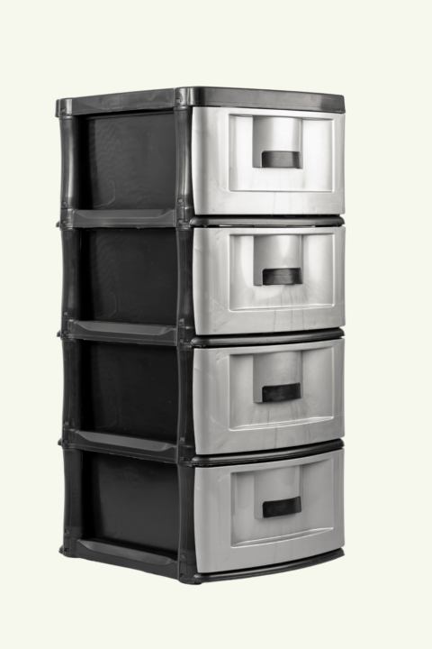 GAVETEIRO CLASSICO 4 GAVETAS - PRATA