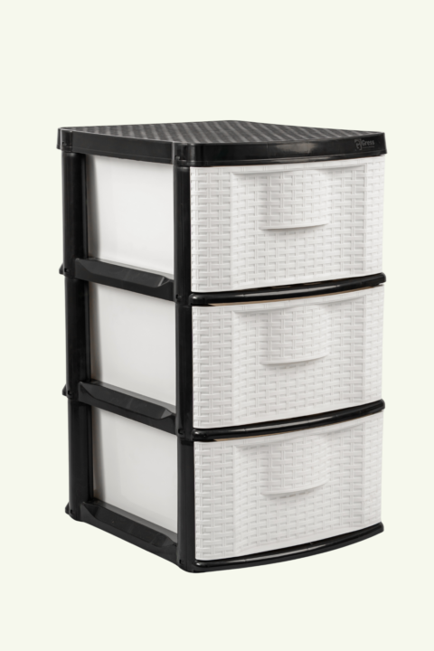 GAVETEIRO RATTAN 3 GAVETAS - BRANCO